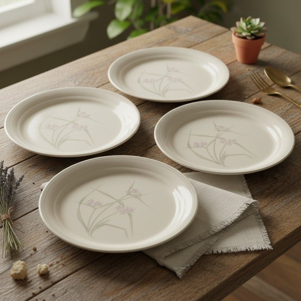 Lot of 4 Corelle Corning Spring Pond Luncheon Salad Plates